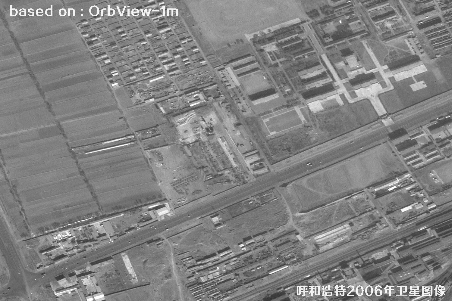 呼和浩特市2006年OrbView卫星历史影像图
