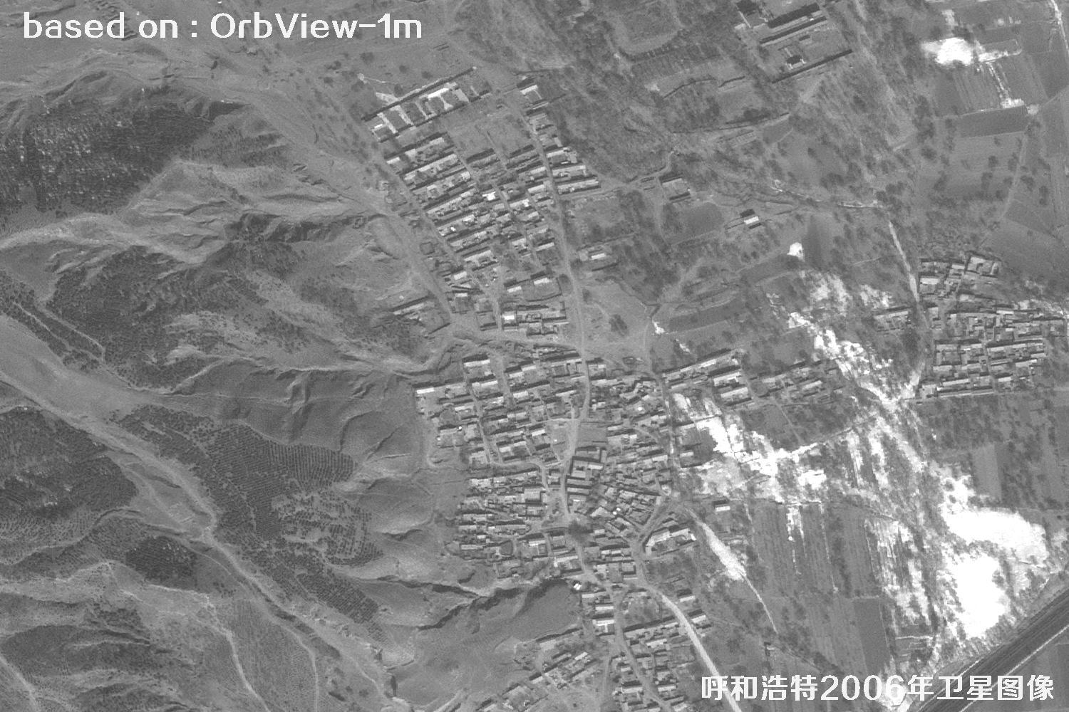 呼和浩特市2006年OrbView卫星历史影像图