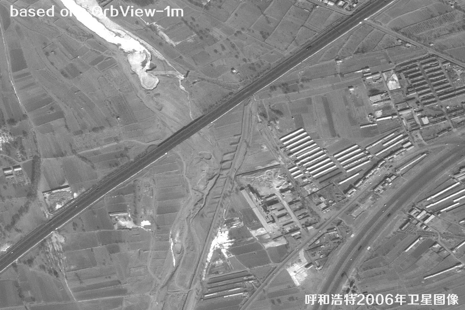 呼和浩特市2006年OrbView卫星历史影像图