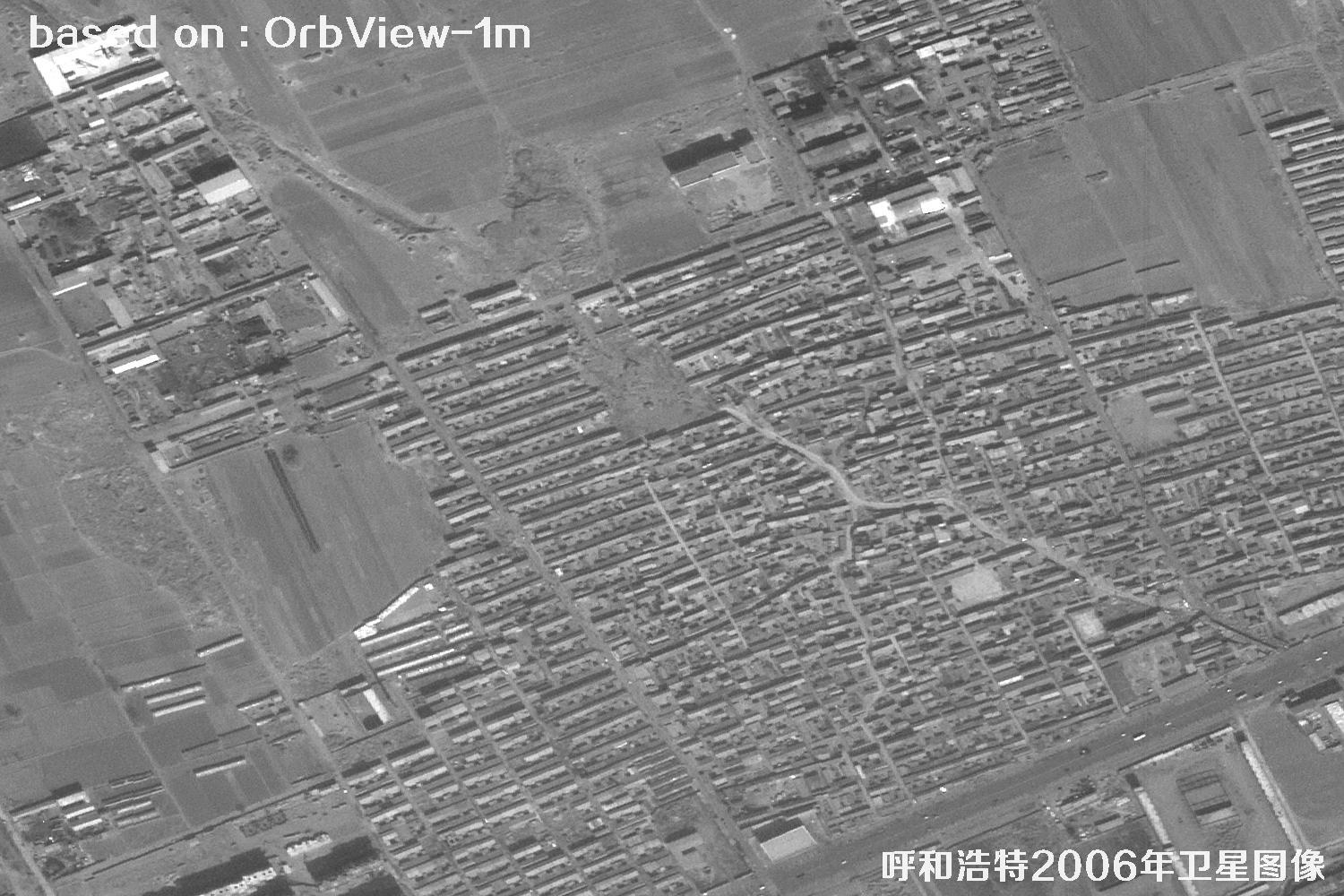 呼和浩特市2006年OrbView卫星历史影像图