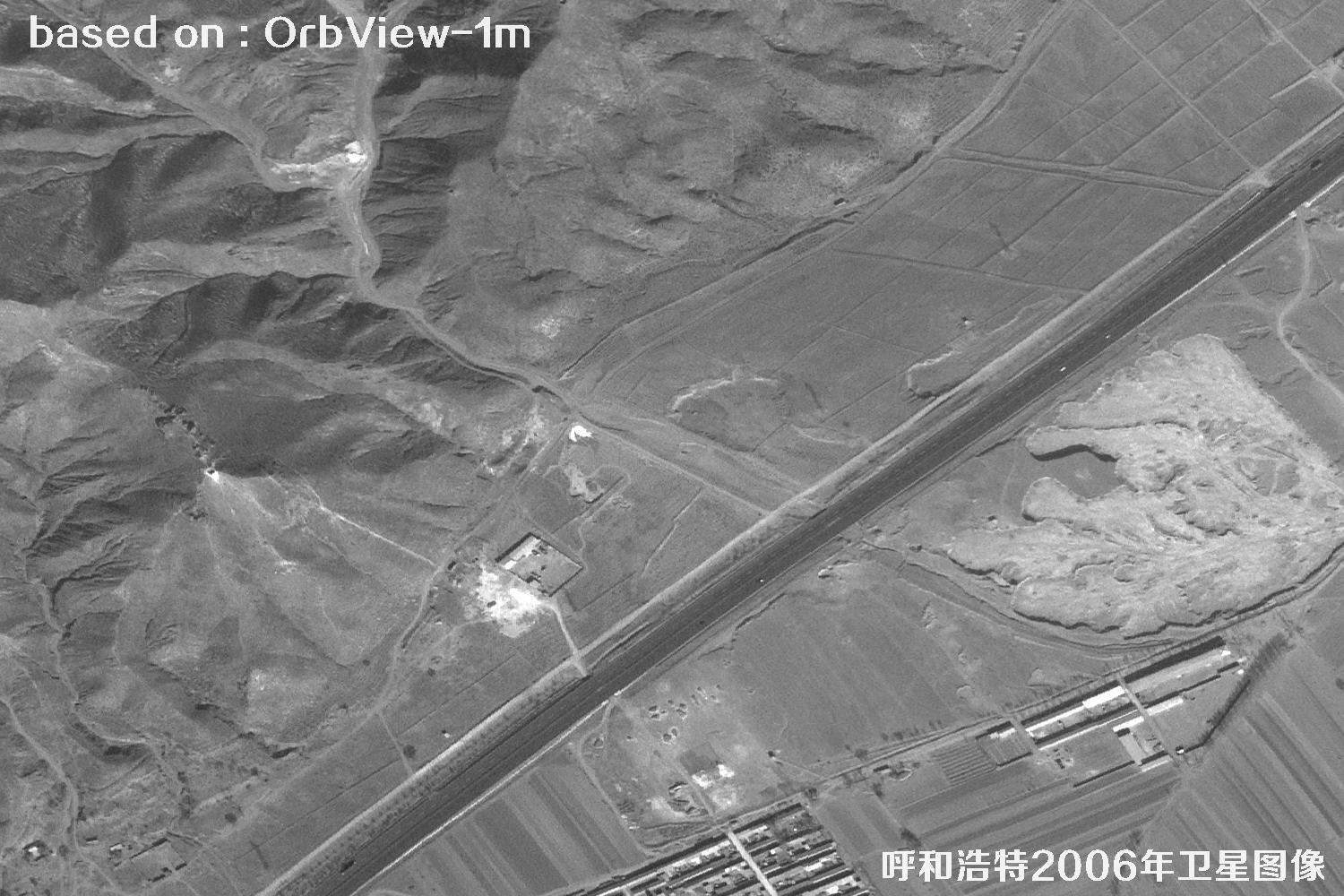呼和浩特市2006年OrbView卫星历史影像图