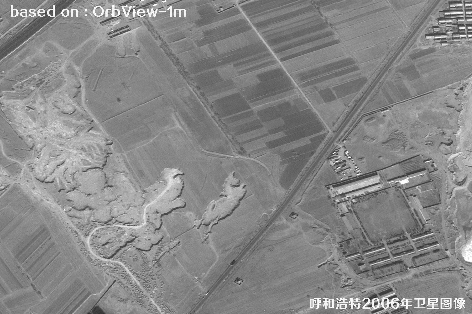 呼和浩特市2006年OrbView卫星历史影像图