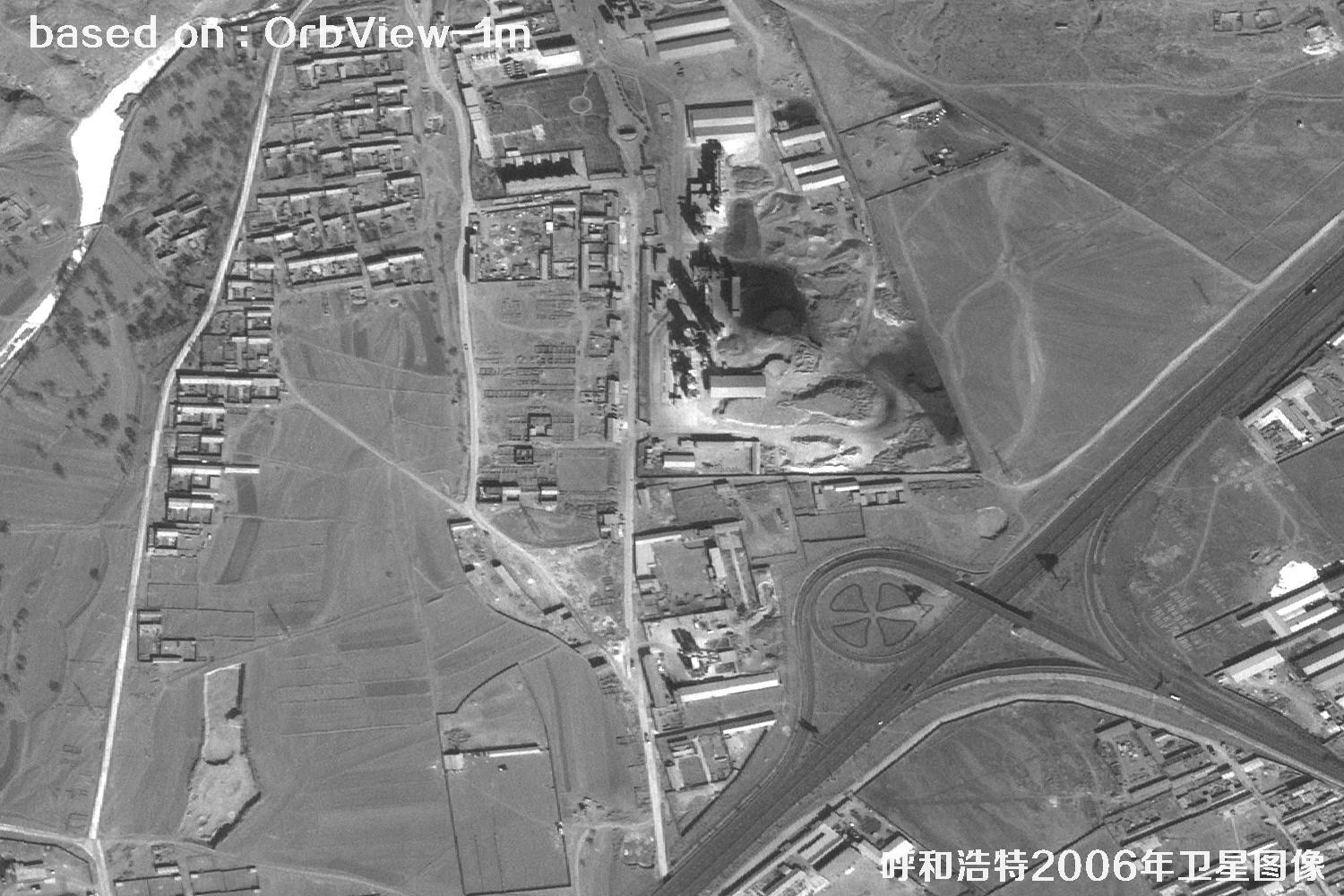 呼和浩特市2006年OrbView卫星历史影像图