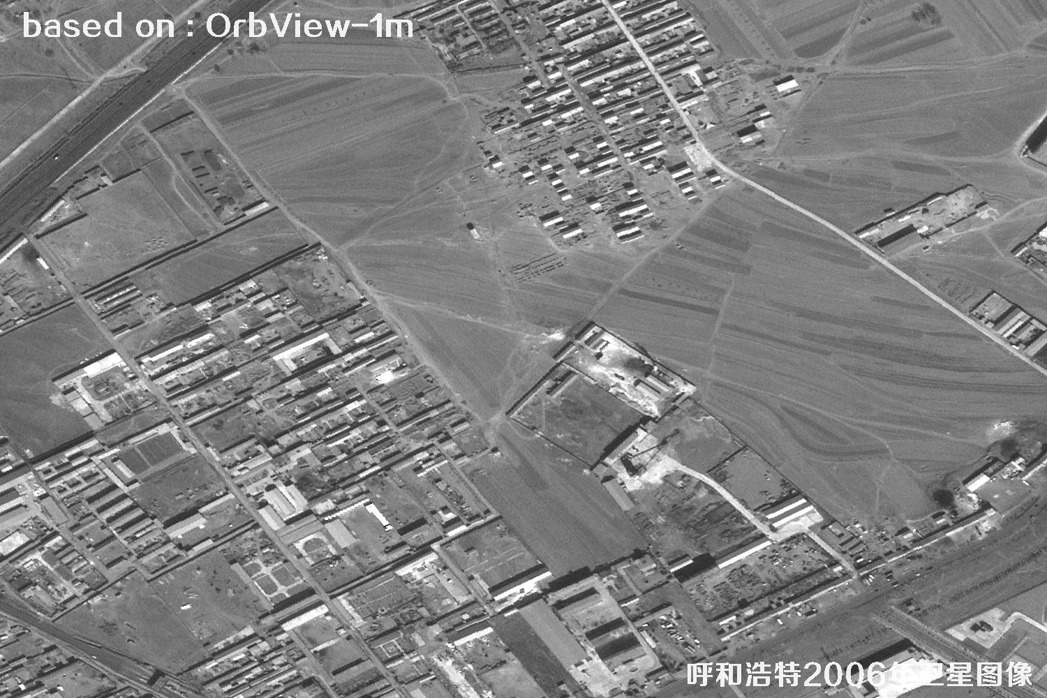 呼和浩特市2006年OrbView卫星历史影像图