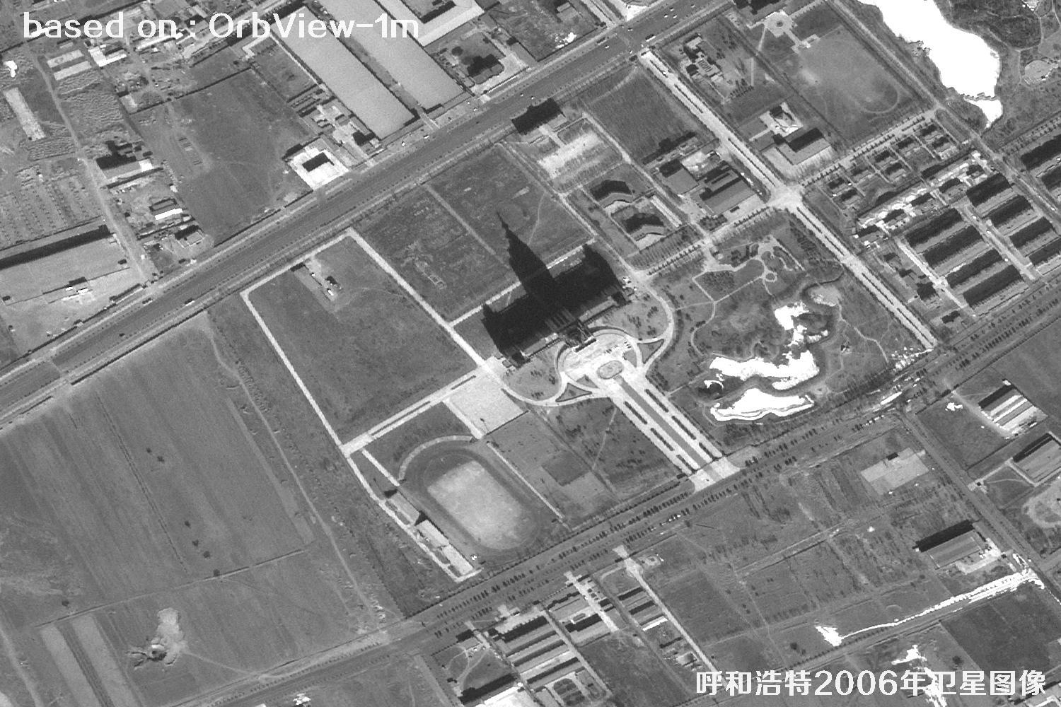 呼和浩特市2006年OrbView卫星历史影像图