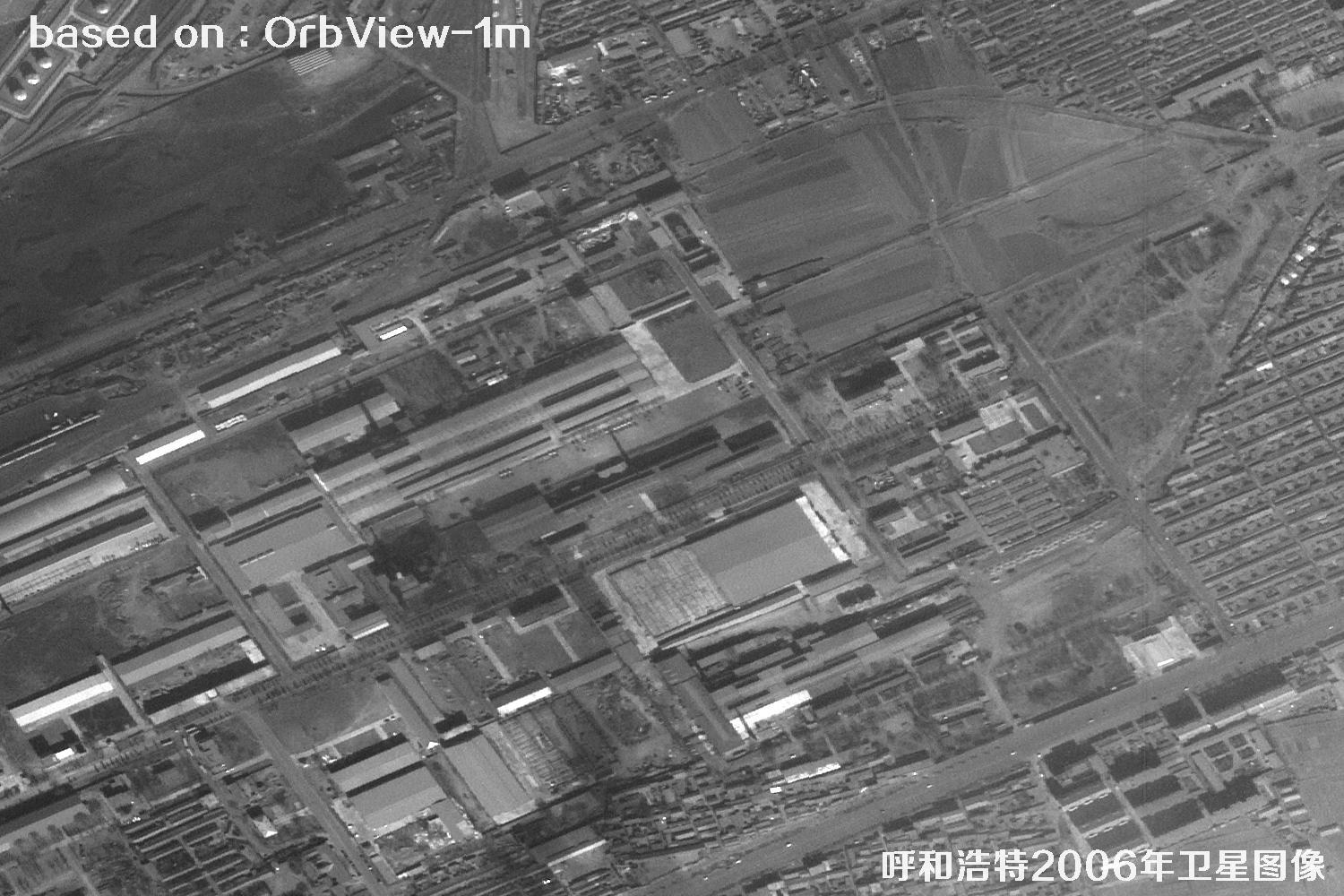 呼和浩特市2006年OrbView卫星历史影像图