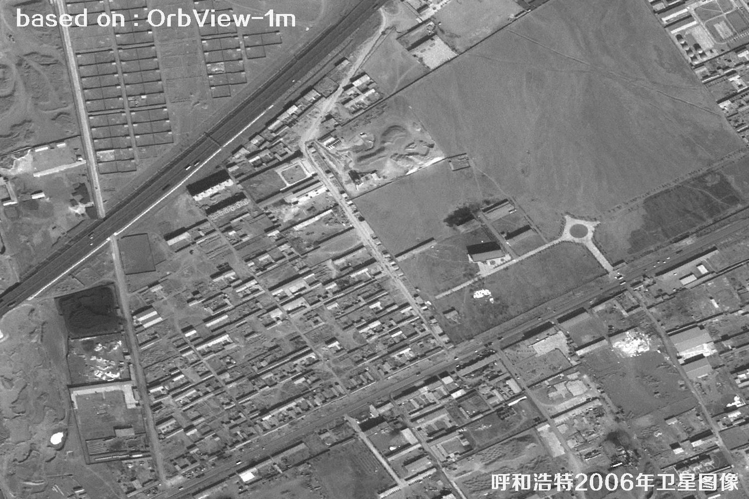 呼和浩特市2006年OrbView卫星历史影像图