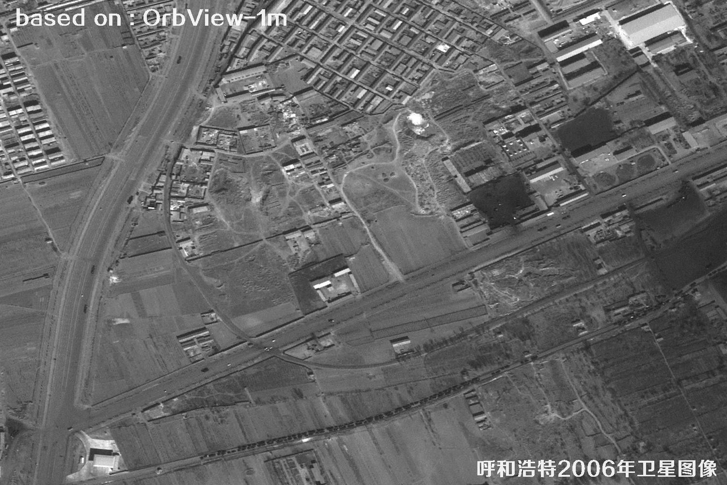 呼和浩特市2006年OrbView卫星历史影像图