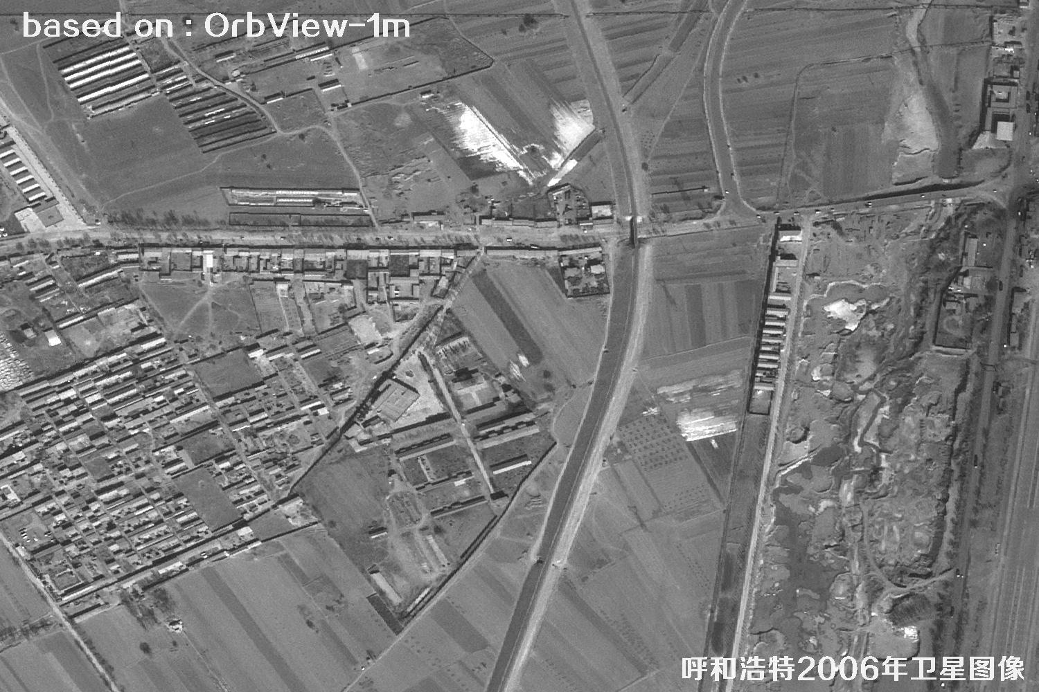 呼和浩特市2006年OrbView卫星历史影像图