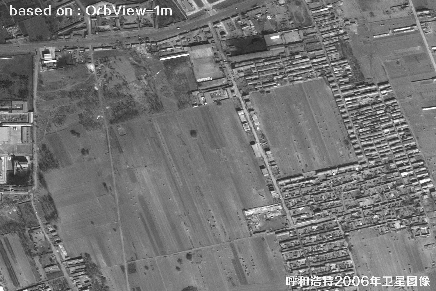 呼和浩特市2006年OrbView卫星历史影像图