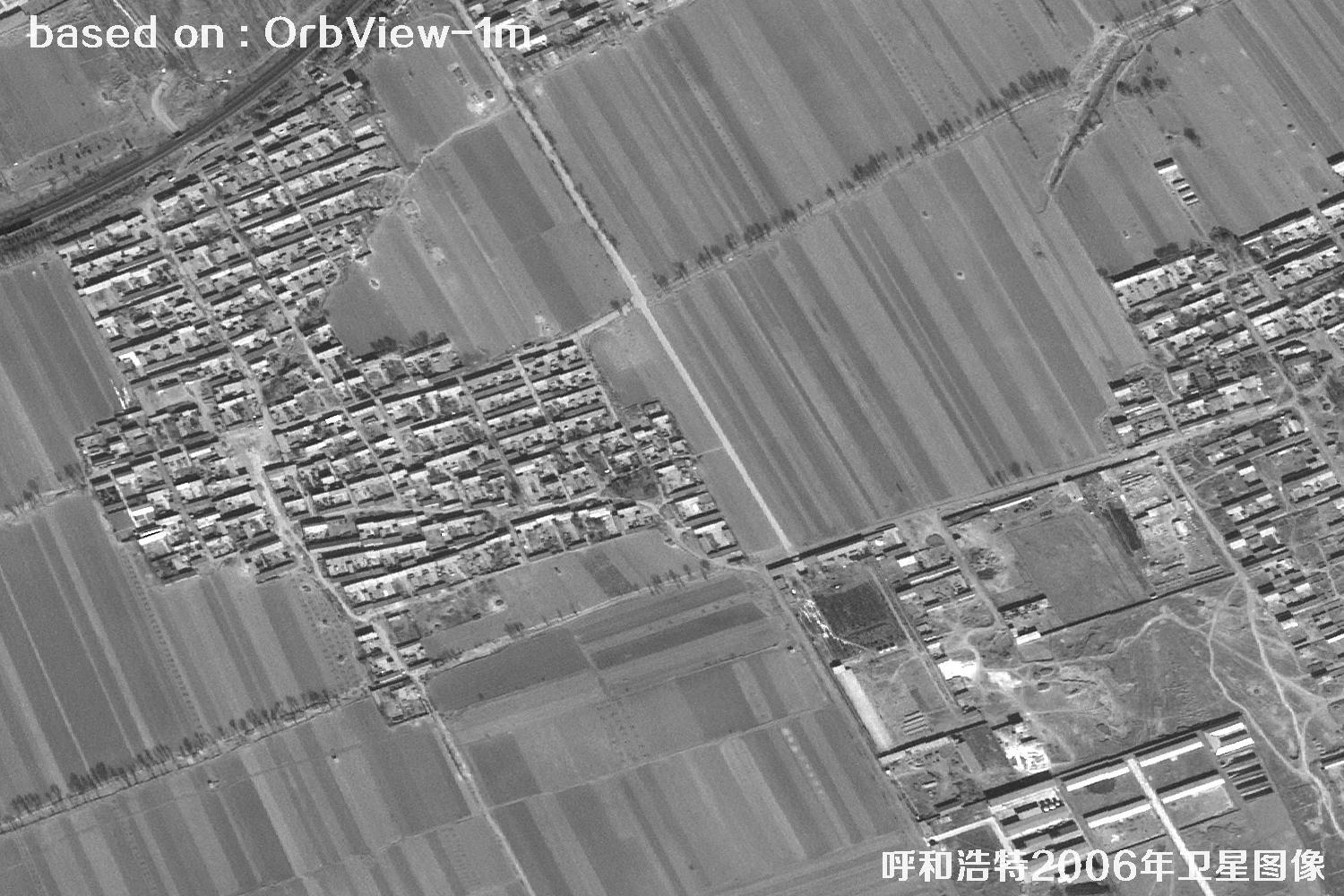 呼和浩特市2006年OrbView卫星历史影像图