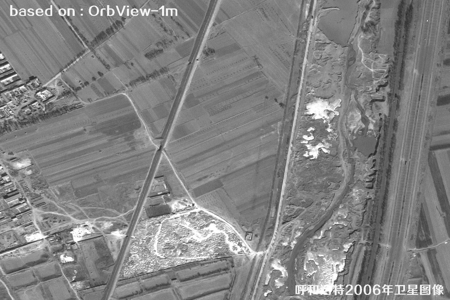 呼和浩特市2006年OrbView卫星历史影像图