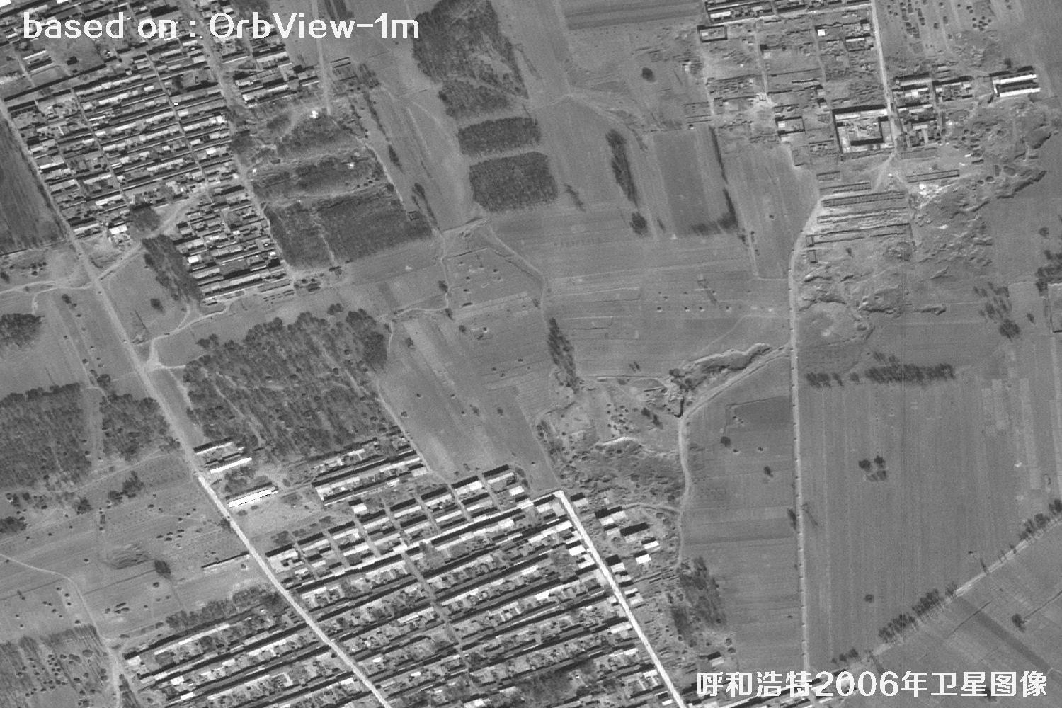 呼和浩特市2006年OrbView卫星历史影像图