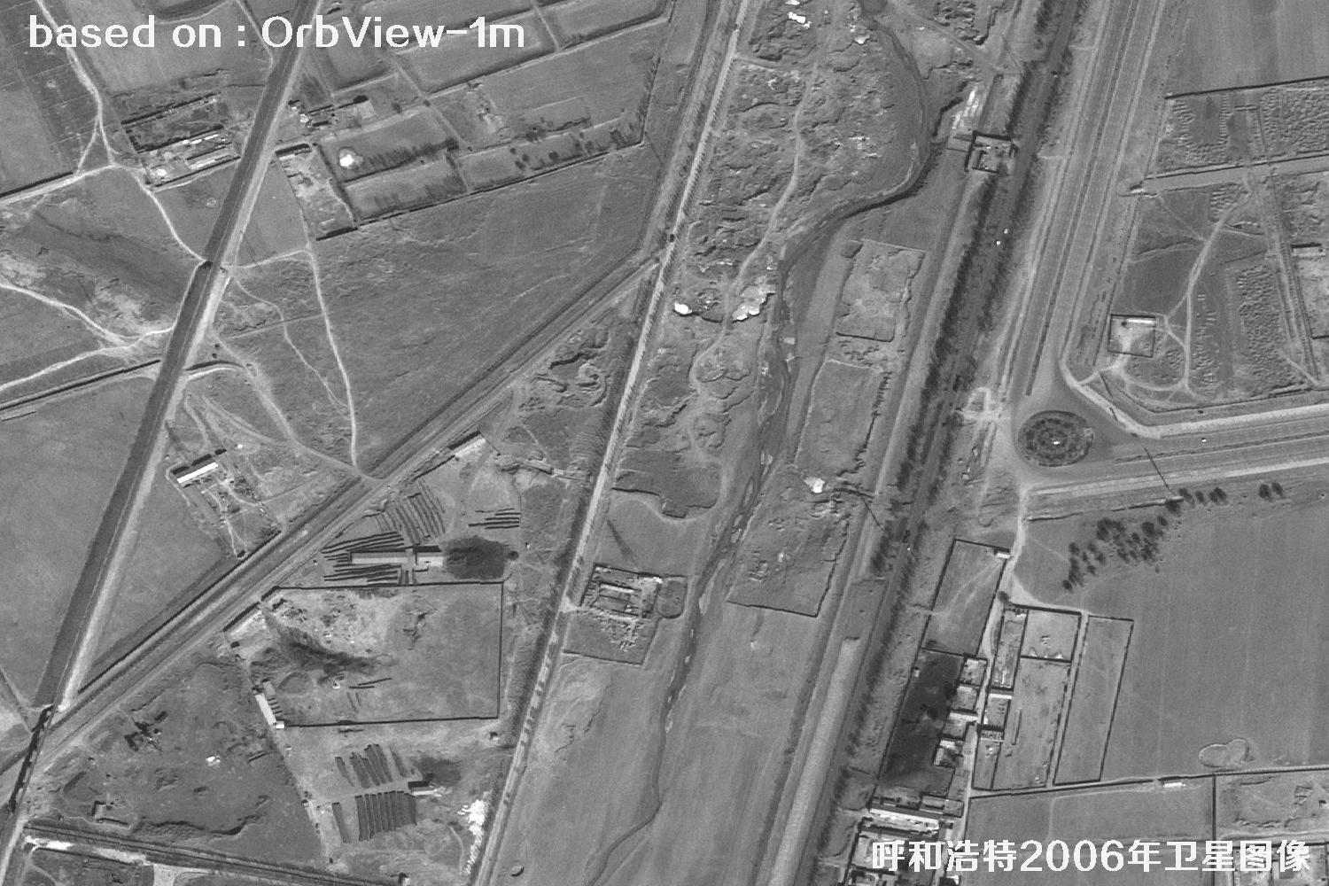 呼和浩特市2006年OrbView卫星历史影像图