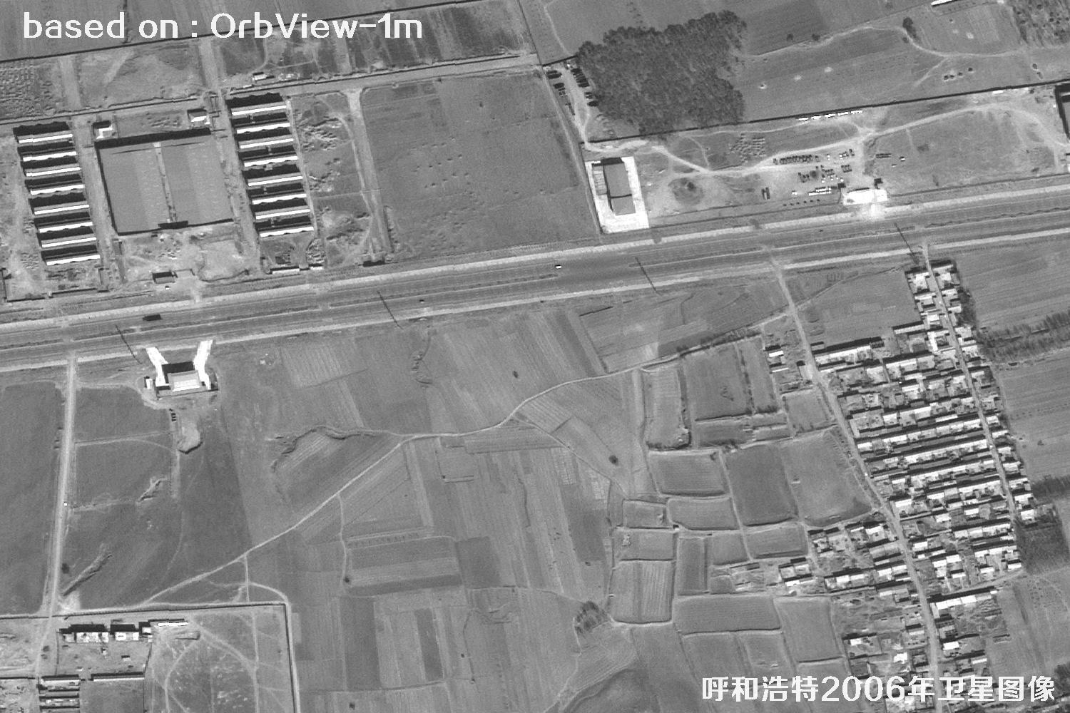 呼和浩特市2006年OrbView卫星历史影像图