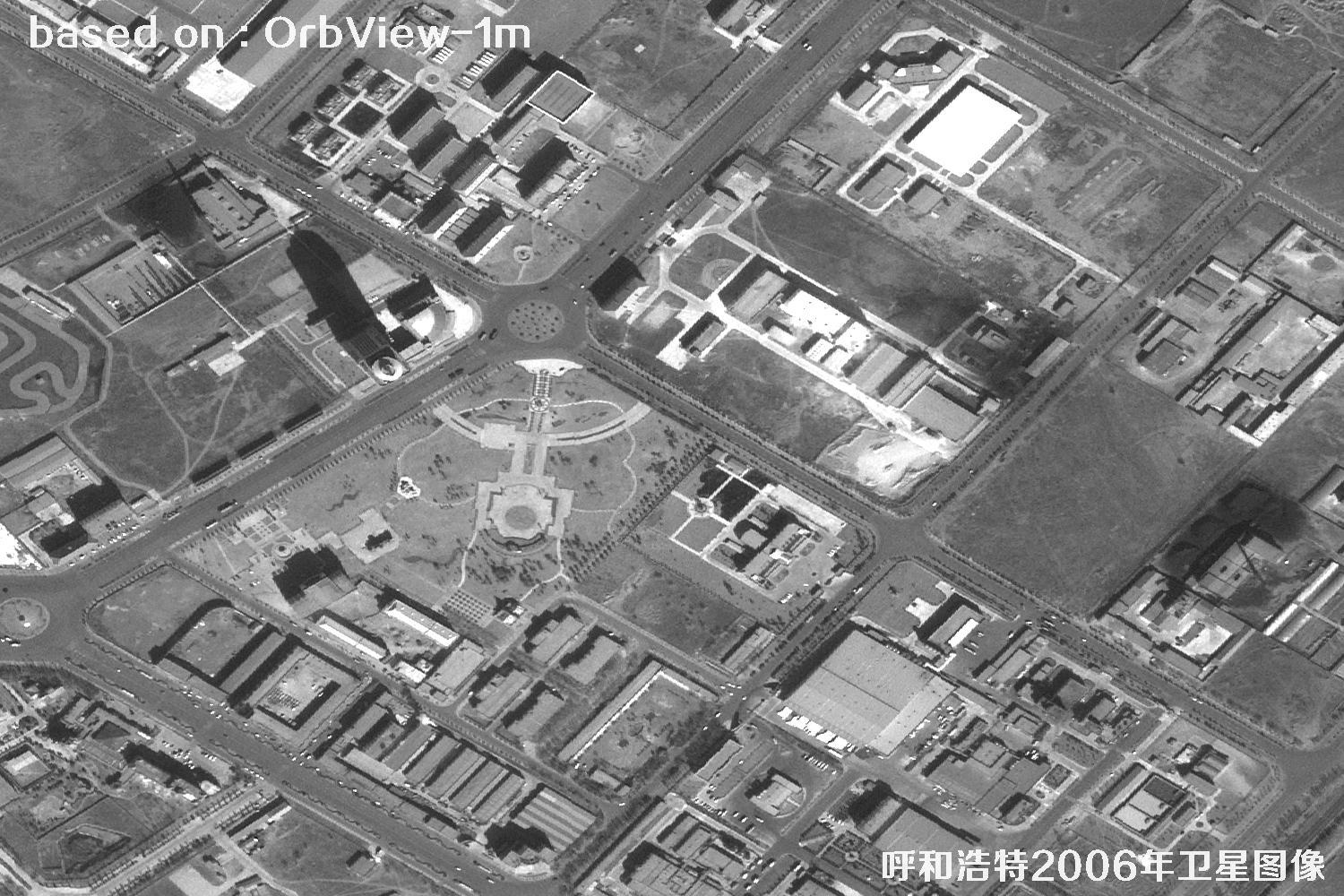呼和浩特市2006年OrbView卫星历史影像图