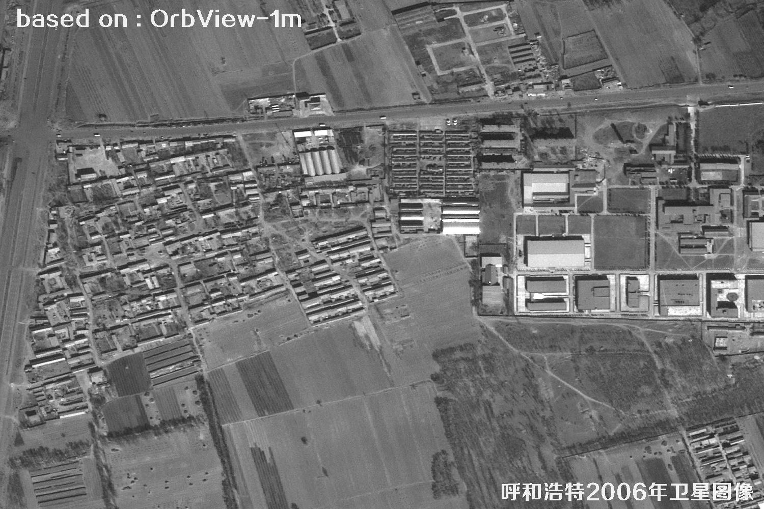 呼和浩特市2006年OrbView卫星历史影像图