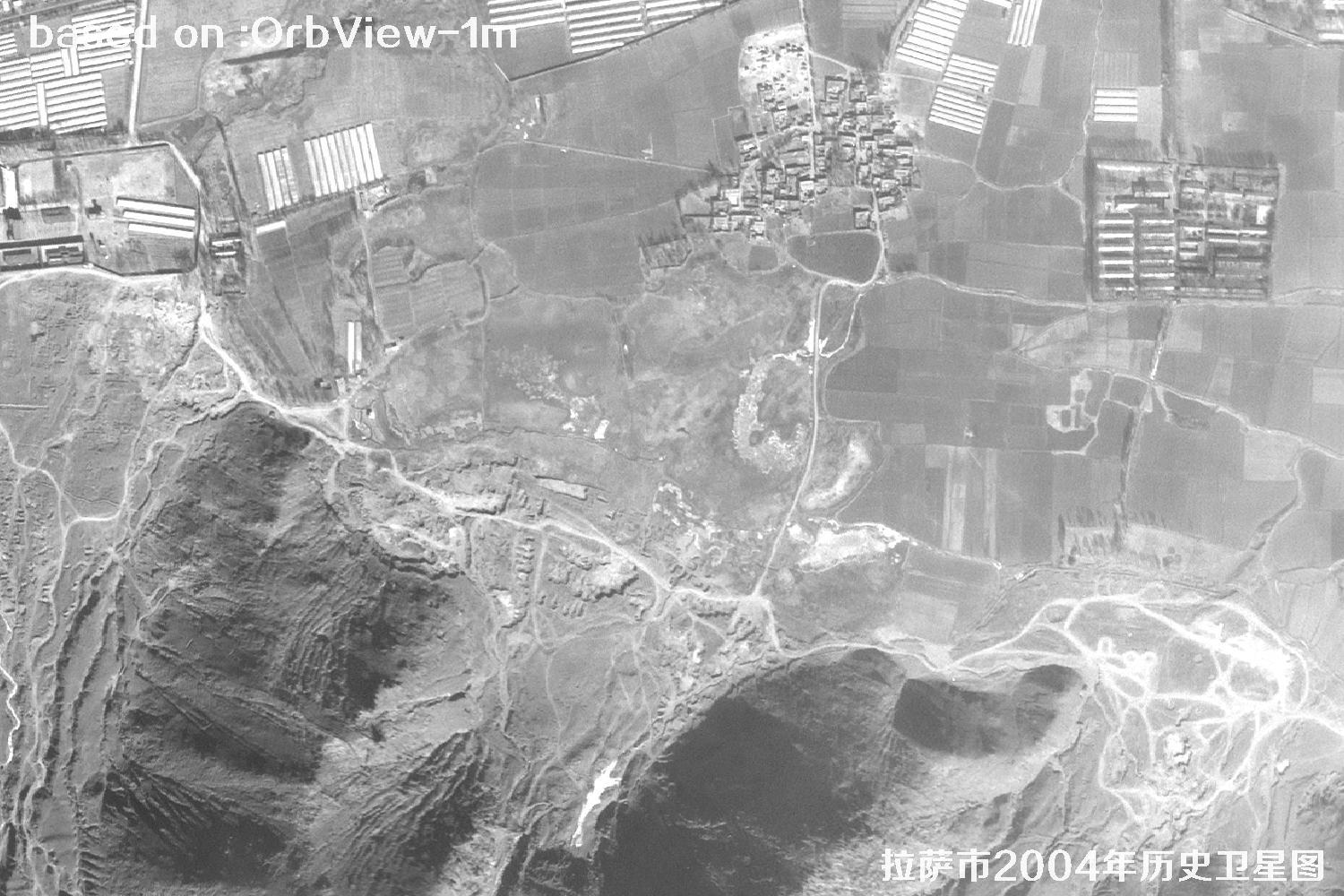 Lhasa 2004: 1 m Resolution OrbView Historical Satellite Imagery