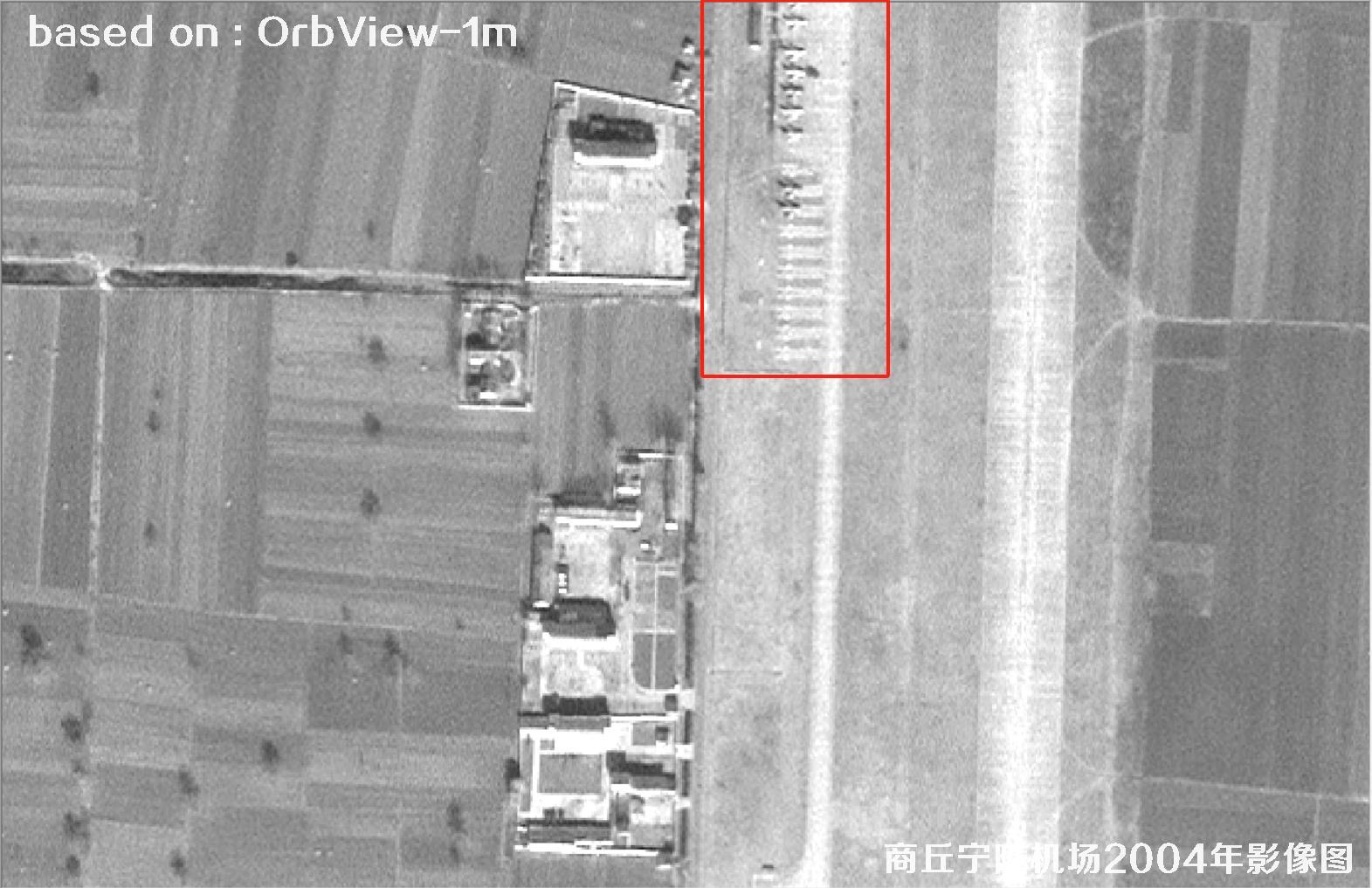 商丘宁陵机场2004年OrbView卫星影像图