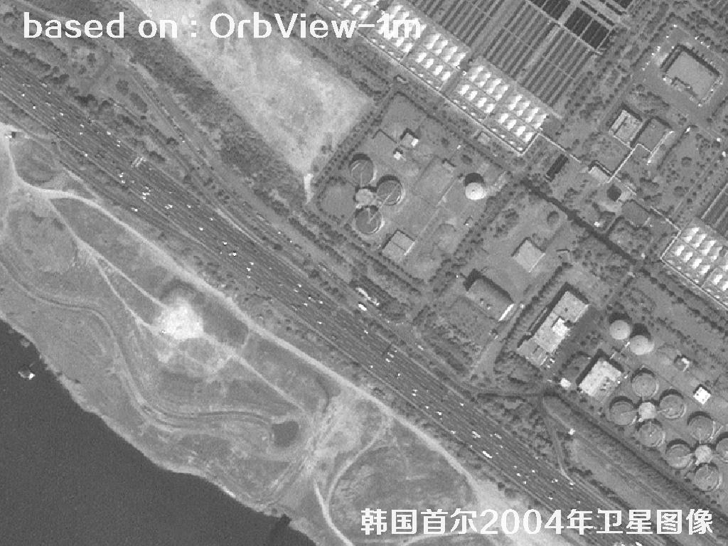 韩国首尔2004年OrbView卫星图像