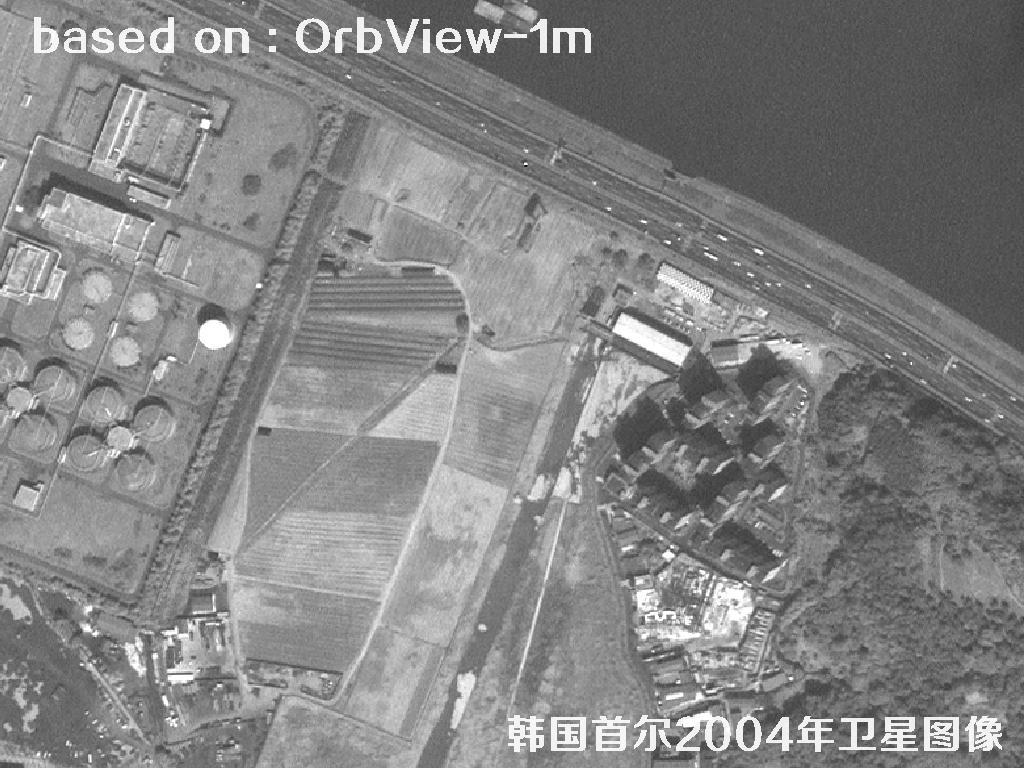 韩国首尔2004年OrbView卫星图像