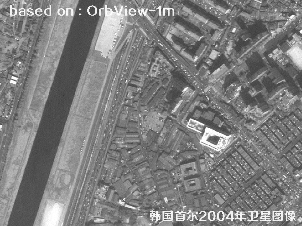 韩国首尔2004年OrbView卫星图像