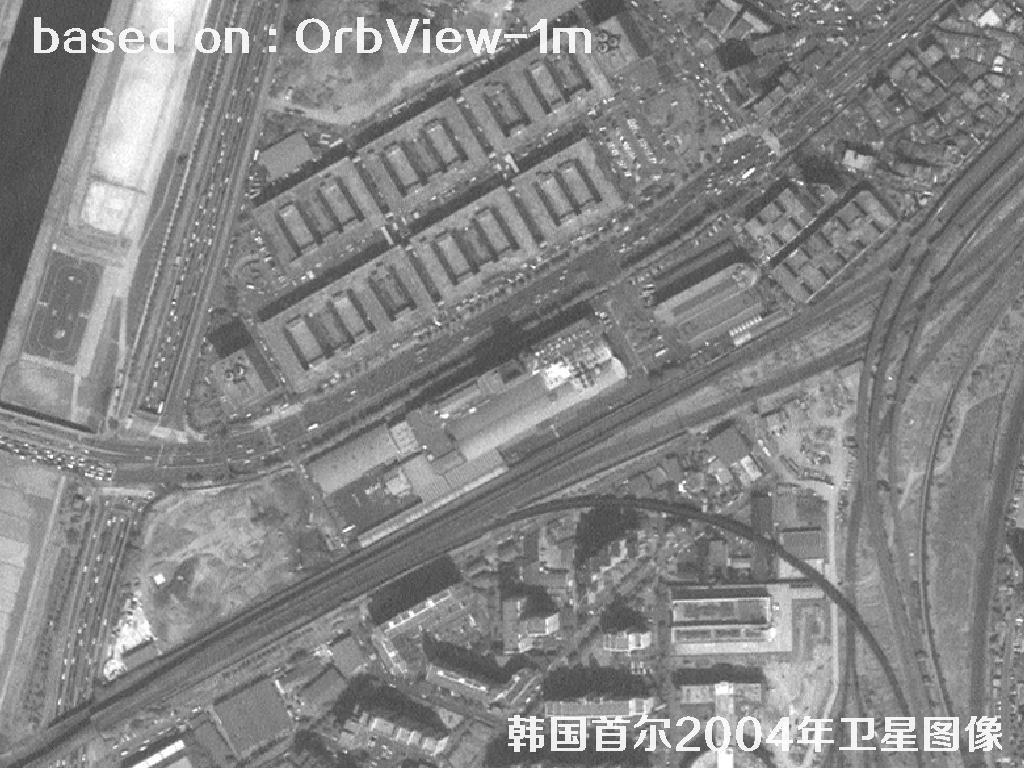 韩国首尔2004年OrbView卫星图像