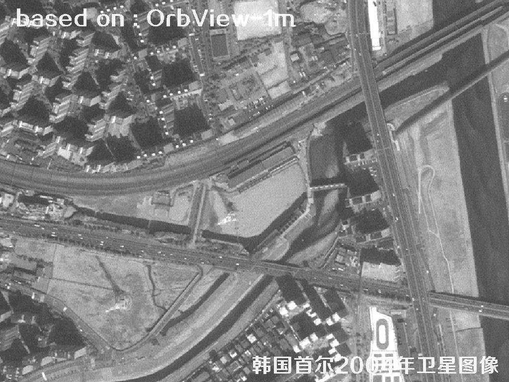 韩国首尔2004年OrbView卫星图像