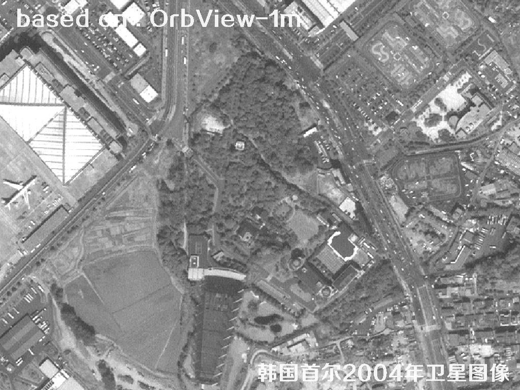 韩国首尔2004年OrbView卫星图像