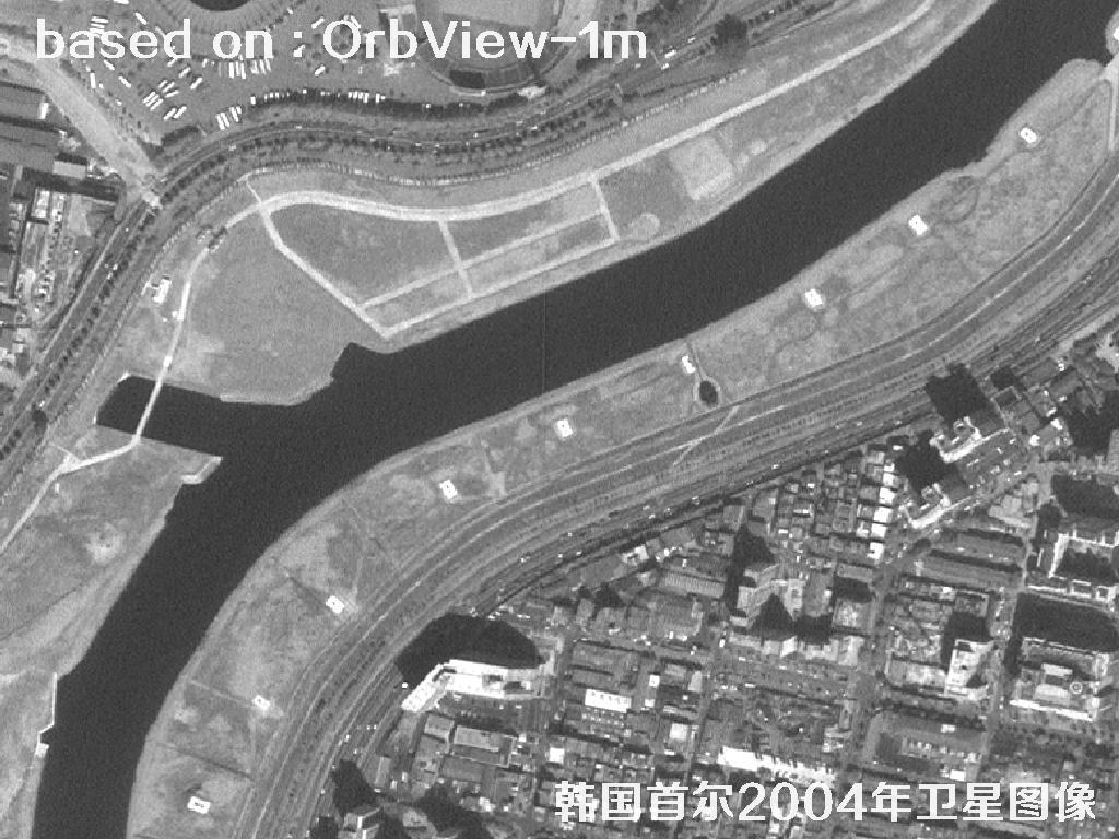 韩国首尔2004年OrbView卫星图像