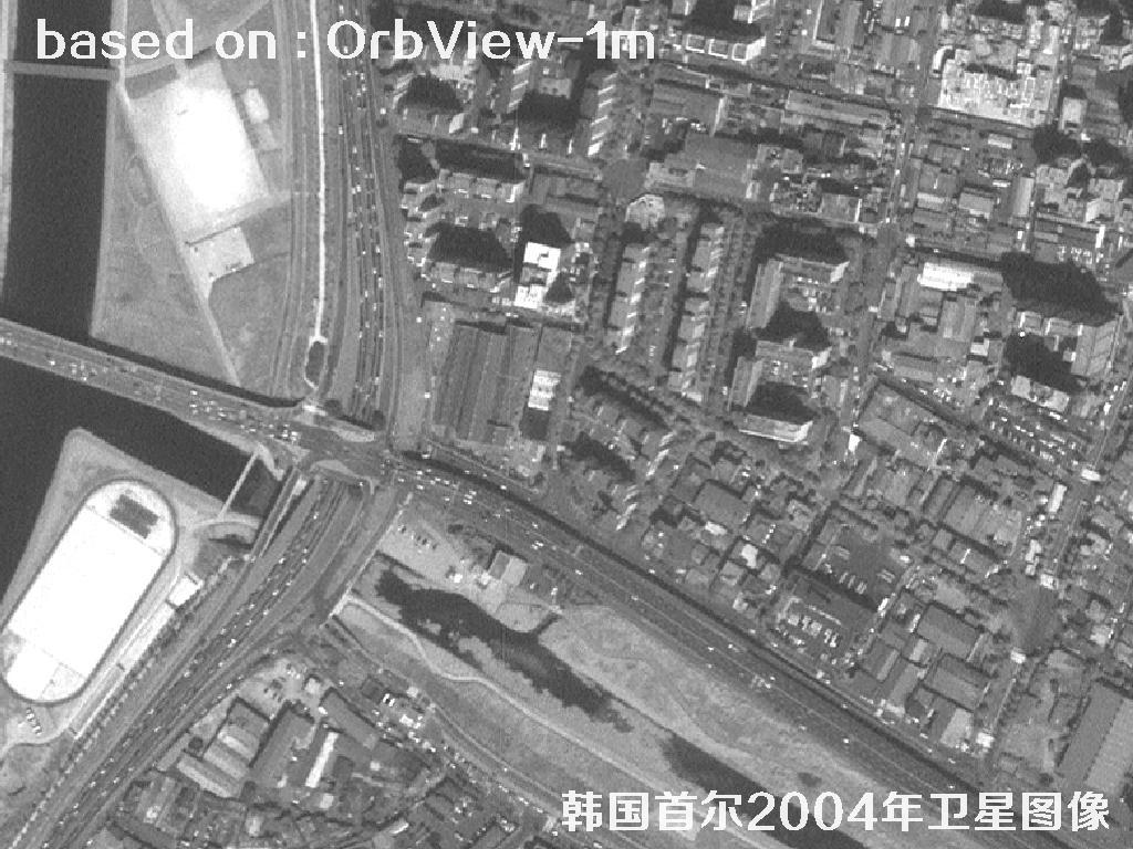 韩国首尔2004年OrbView卫星图像
