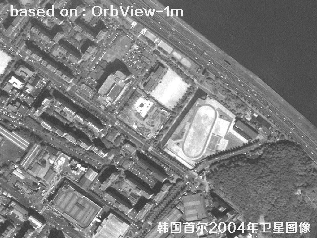 韩国首尔2004年OrbView卫星图像