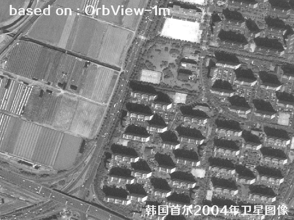 韩国首尔2004年OrbView卫星图像