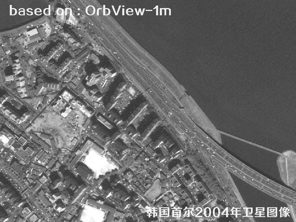 韩国首尔2004年OrbView卫星图像
