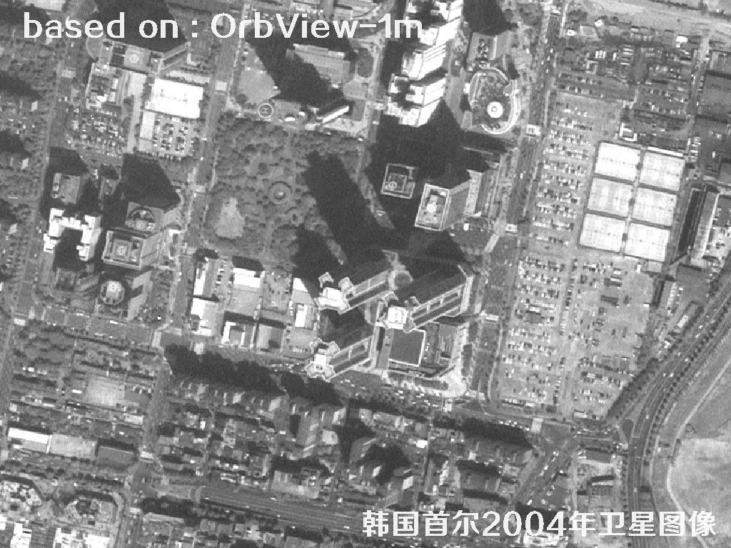 韩国首尔2004年OrbView卫星图像