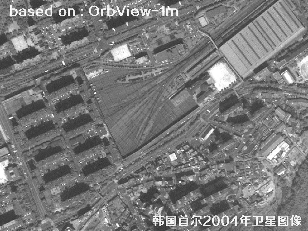 韩国首尔2004年OrbView卫星图像