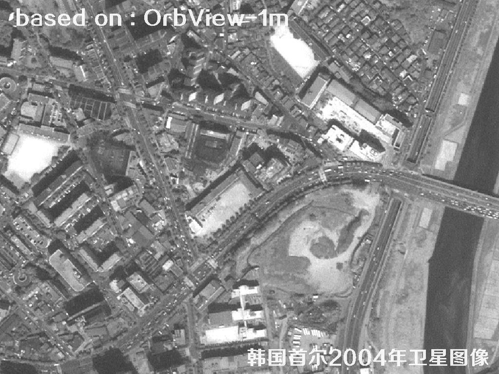 韩国首尔2004年OrbView卫星图像