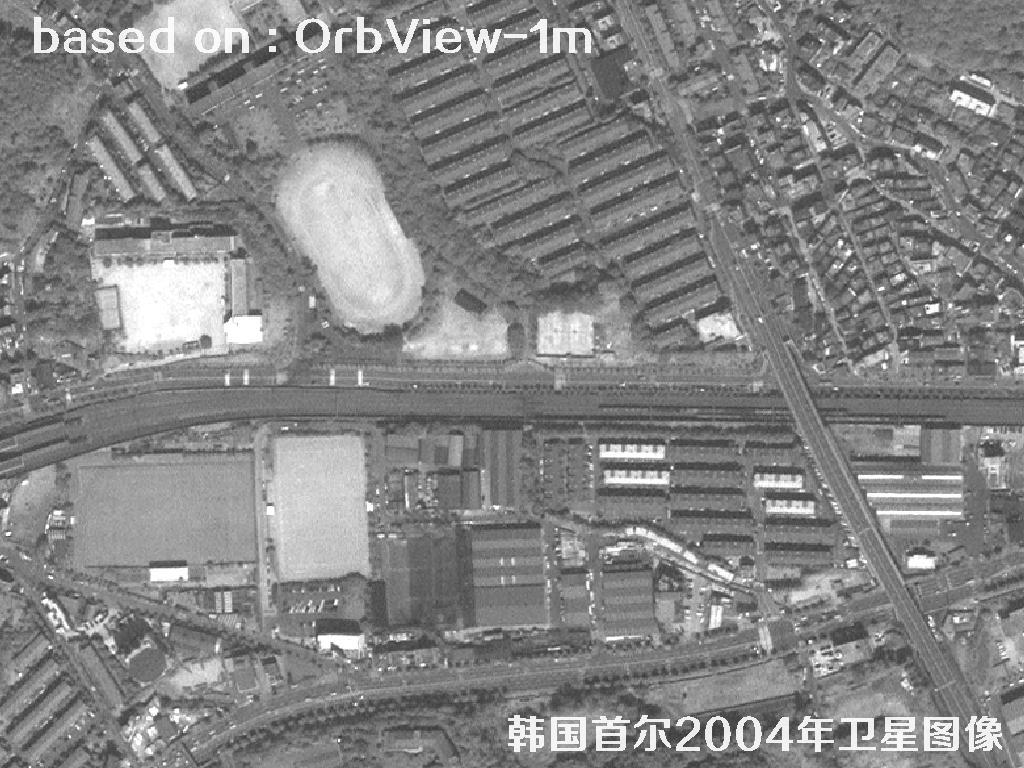 韩国首尔2004年OrbView卫星图像