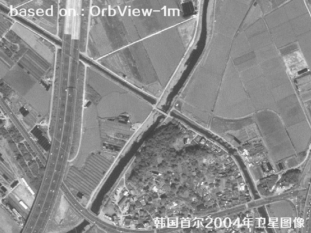 韩国首尔2004年OrbView卫星图像