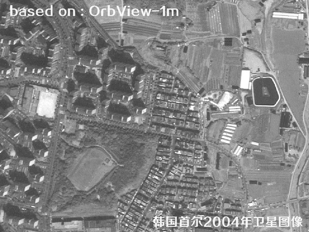 韩国首尔2004年OrbView卫星图像
