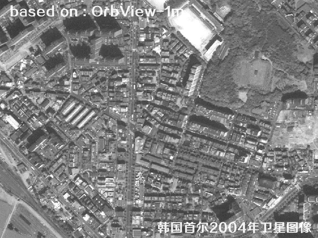 韩国首尔2004年OrbView卫星图像