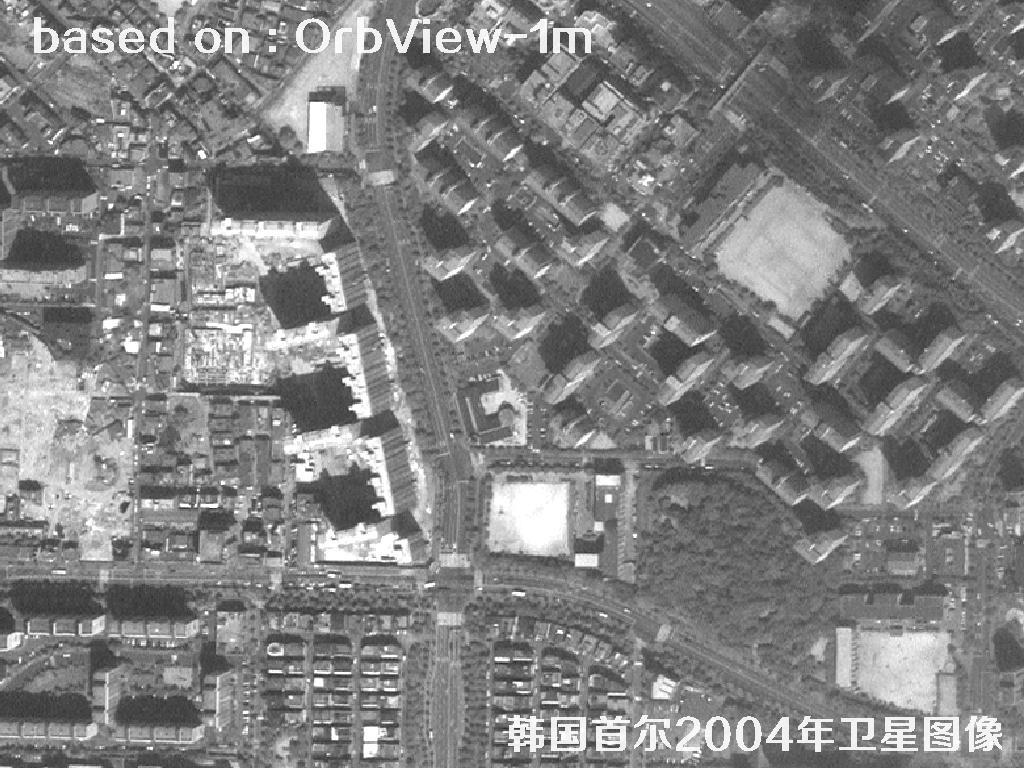 韩国首尔2004年OrbView卫星图像