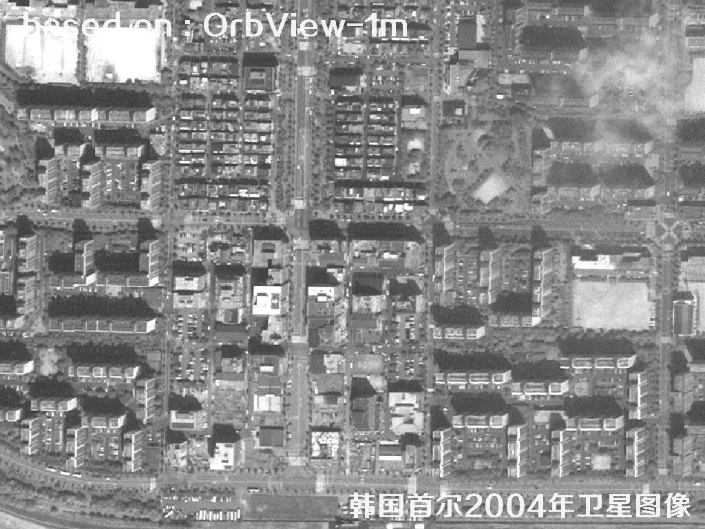 韩国首尔2004年OrbView卫星图像