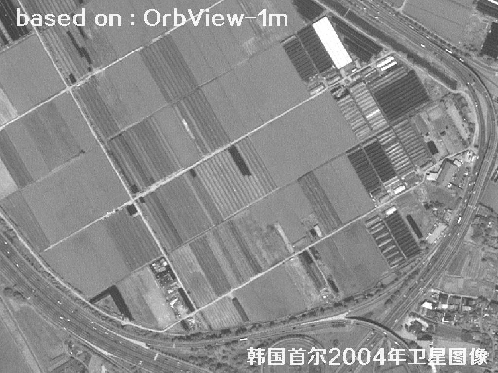 韩国首尔2004年OrbView卫星图像
