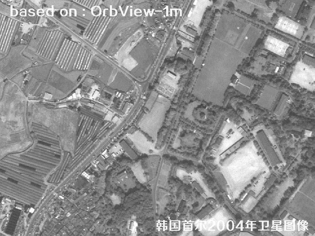 韩国首尔2004年OrbView卫星图像