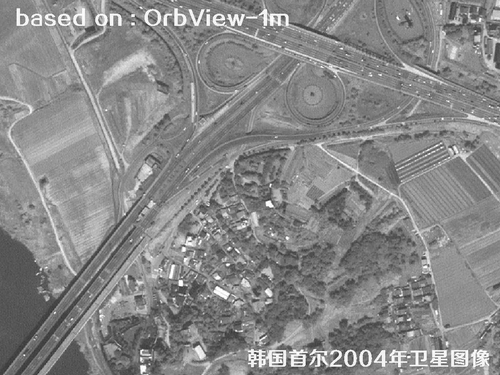 韩国首尔2004年OrbView卫星图像