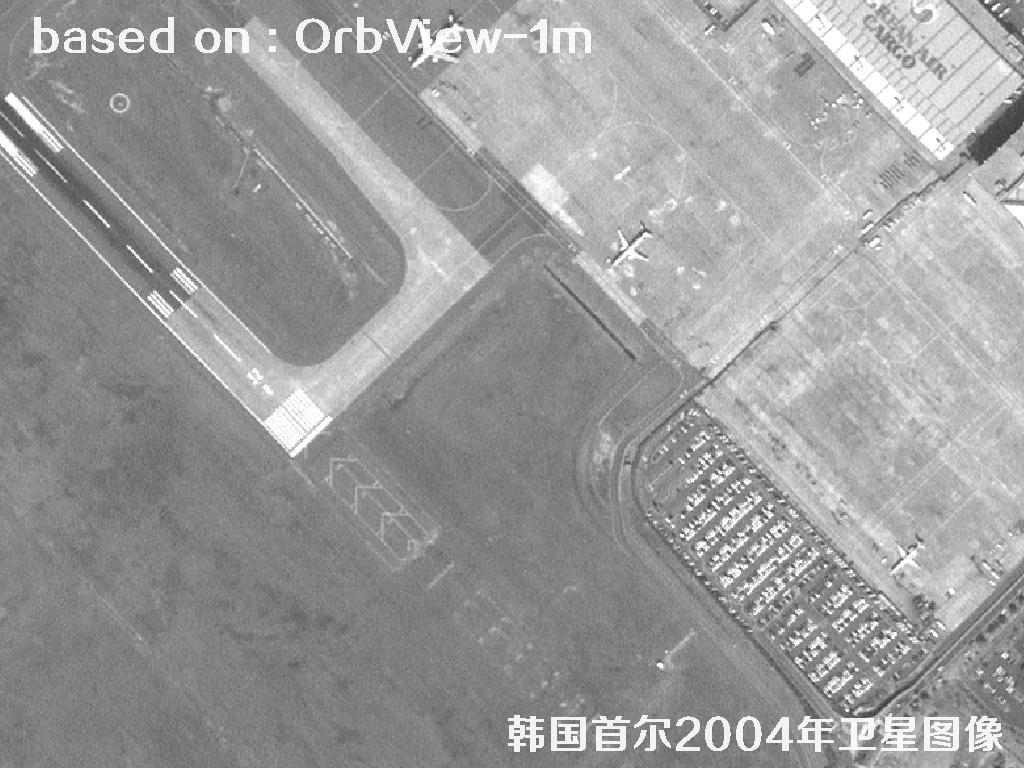 韩国首尔2004年OrbView卫星图像
