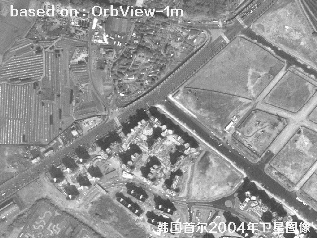 韩国首尔2004年OrbView卫星图像