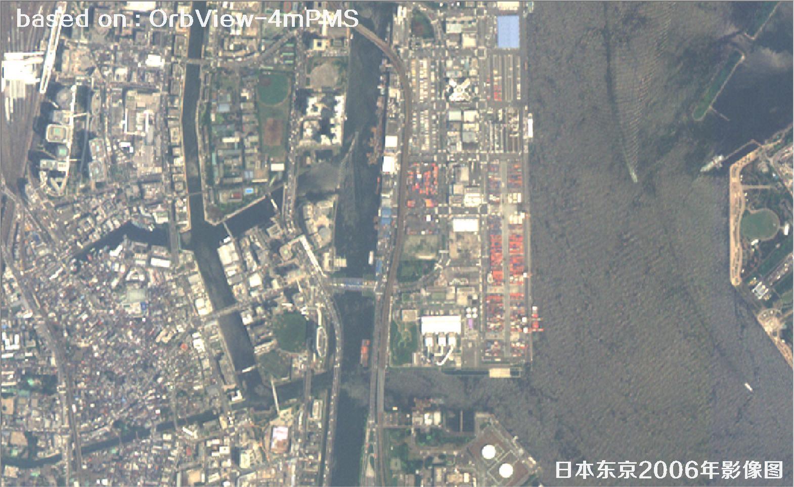 日本东京2006年OrbView卫星4米多光谱影像