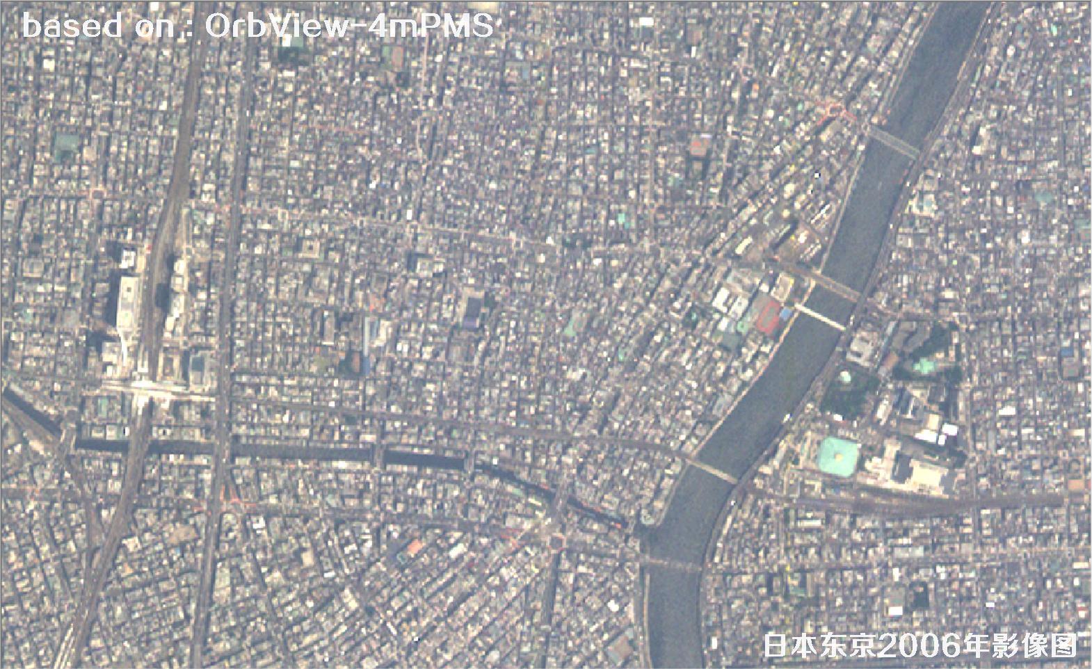 日本东京2006年OrbView卫星4米多光谱影像